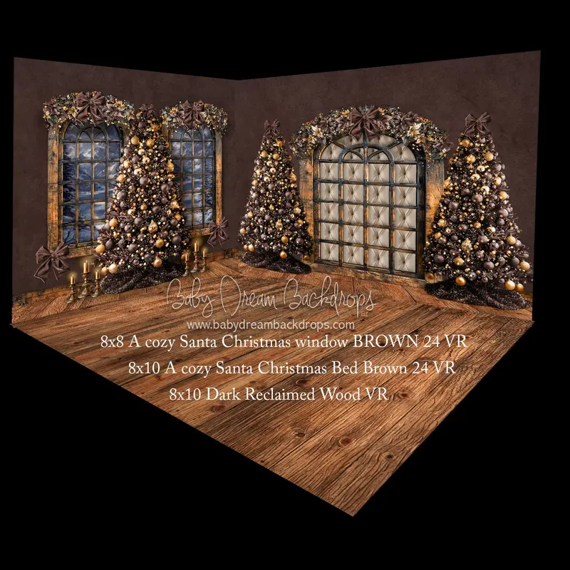 A Cozy Santa Christmas Window Brown 24 And A Cozy Santa Christmas Bed Brown 24 Fabric Room 1