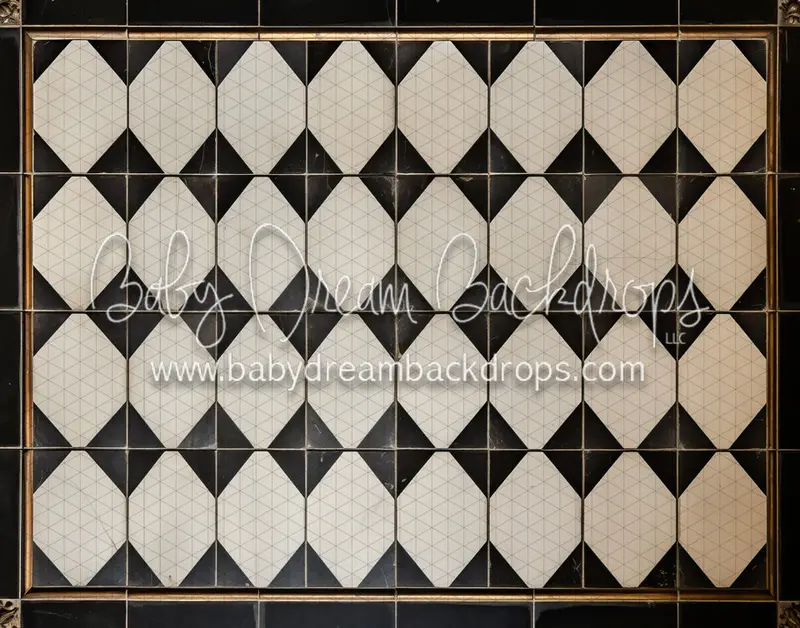 Black And Gold Old World Tile Floor (Md) 1