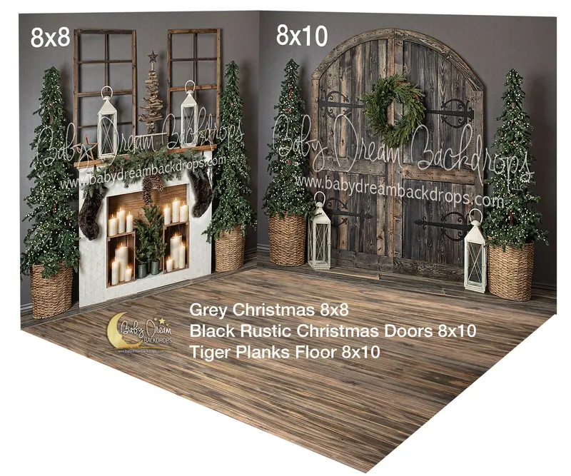 Black Rustic Grey Christmas Room 1