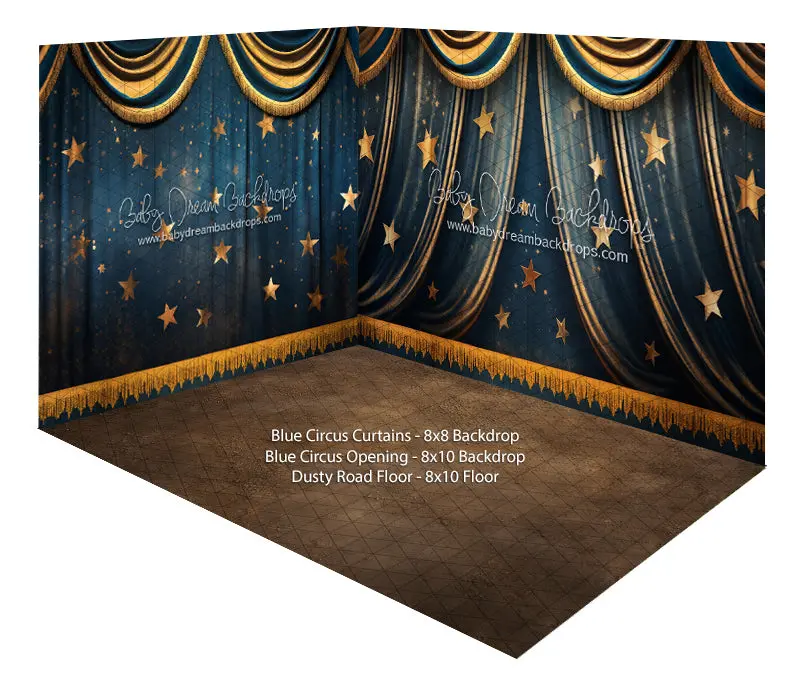 Blue Circus Curtains + Blue Circus Opening + Dusty Road Floor 1