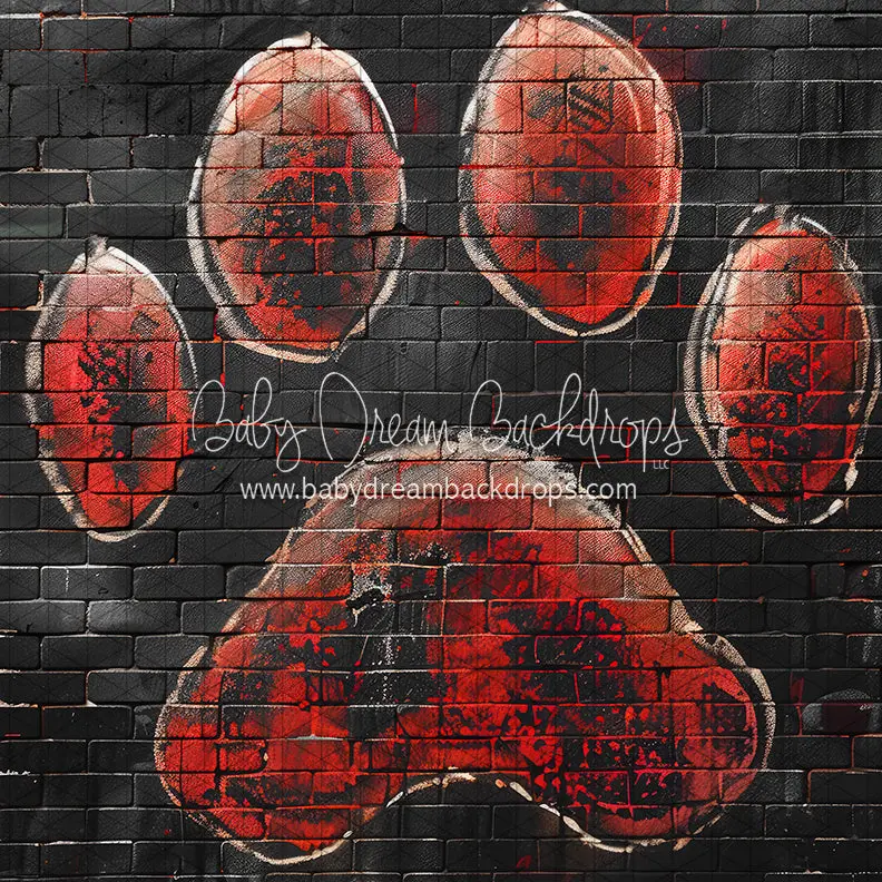 Brick Mascot Toy: Red Paw Print Design (Japanese Style)