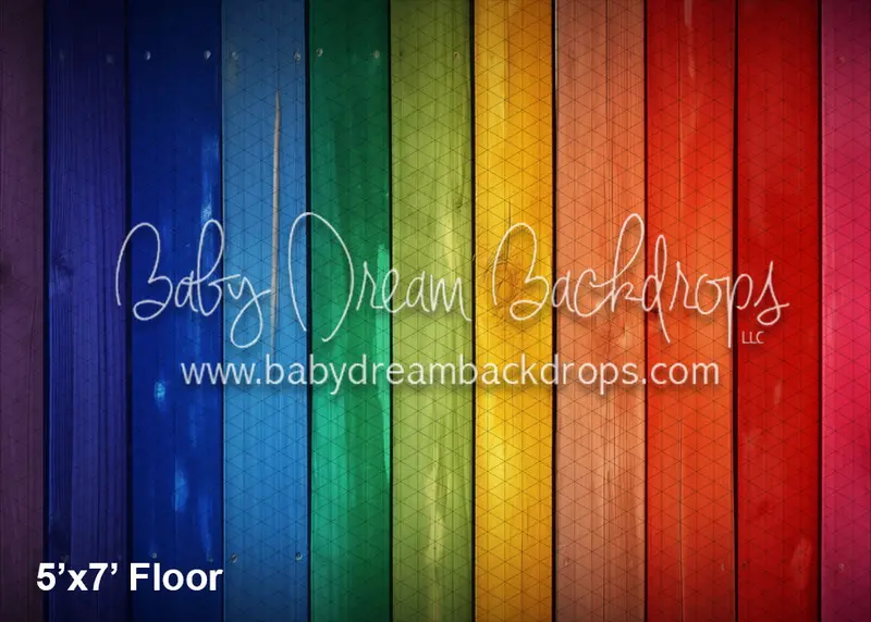 Bright Rainbow Wood Floor (Wm) 1