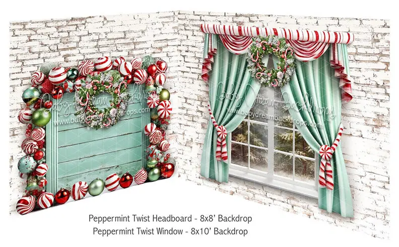 Bundle Peppermint Twist Headboard + Peppermint Twist Window 1