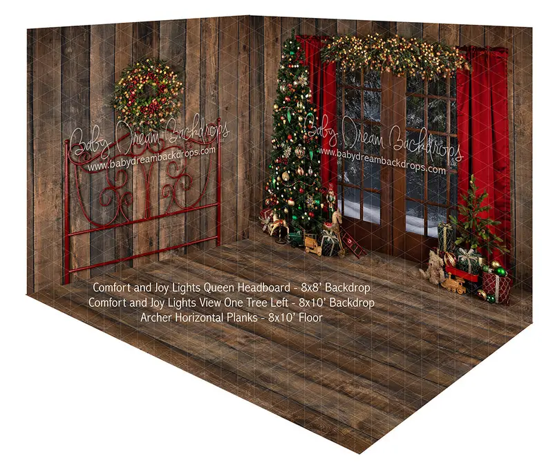 Comfort And Joy Lights Headboard And Lights One Tree (Left) Fabric Room 1