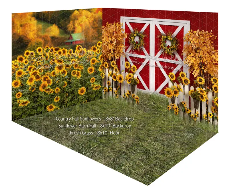 Country Fall Sunflowers And Sunflower Barn Fall Room 1