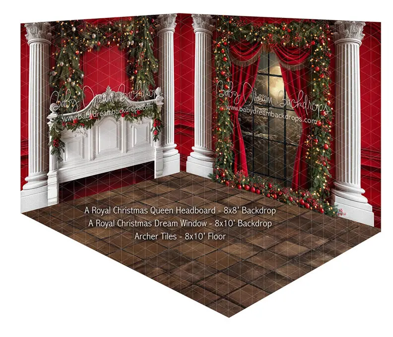 Fabric Room A Royal Christmas Dream Queen Headboard + A Royal Christmas Dream Queen Window + Archer Tiles 1