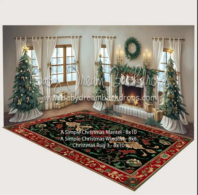 Fabric Room A Simple Christmas Mantel  + A Simple Christmas Window + Christmas Rug 3 1