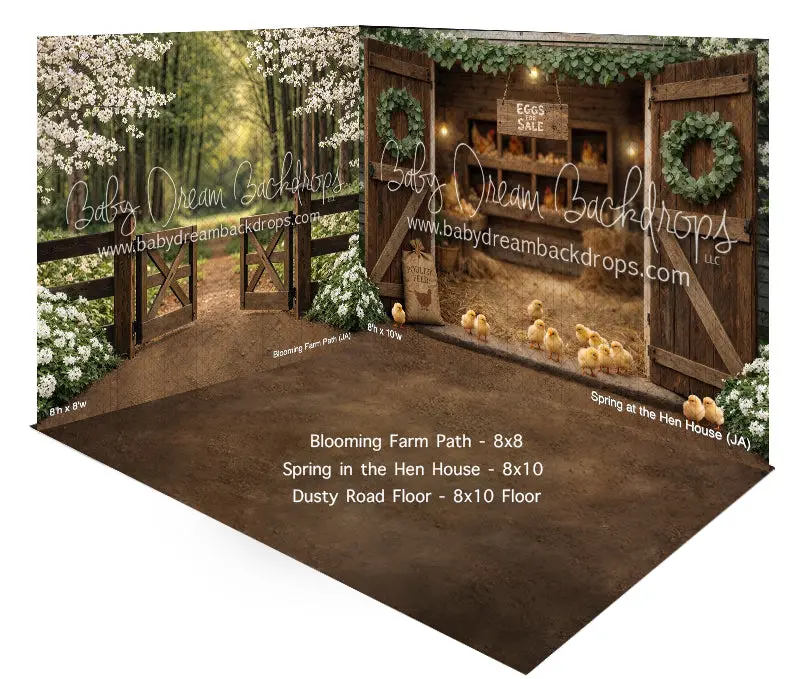 Fabric Room Blooming Farm Path + Spring In The Hen House + Dusty Road Floor 1