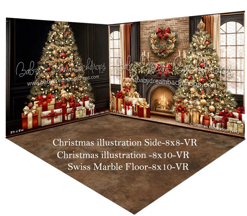 Fabric Room Christmas Illustration + Christmas Illustration + Swiss Marble Floor (Vr) 1