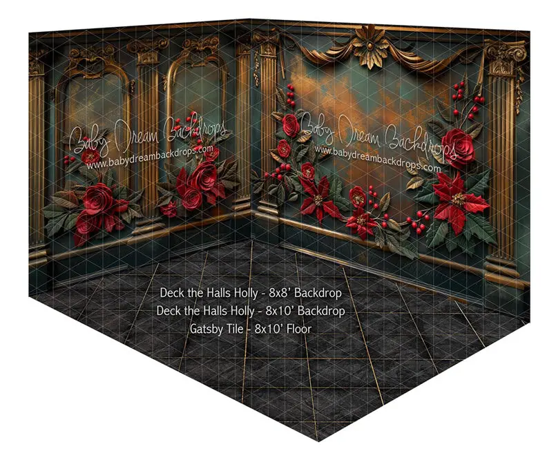 Fabric Room Deck The Halls Holly + Deck The Halls Holly + Great Gatsby 1