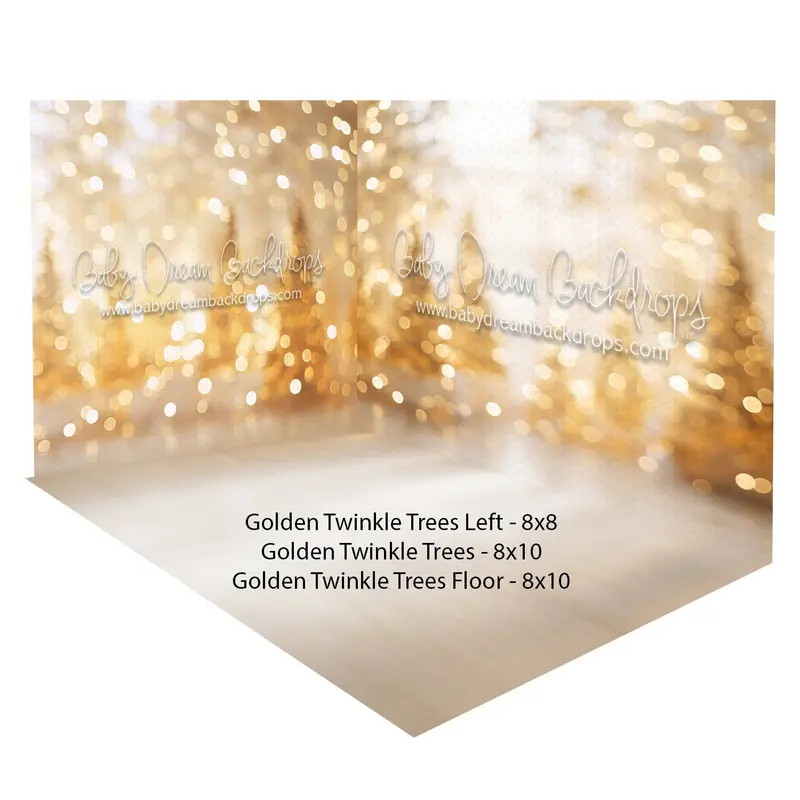 Fabric Room Golden Twinkle Trees Left + Golden Twinkle Trees + Golden Twinkle Trees Floor 1