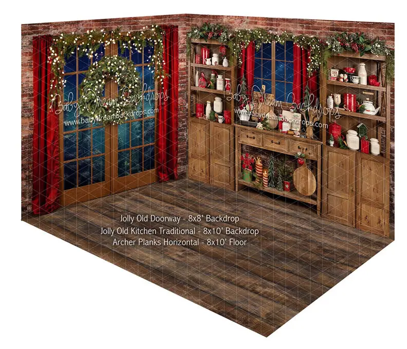 Fabric Room Jolly Old Doorway + Jolly Old Kitchen Traditional + Archer Planks Horizontal (Ja) 1