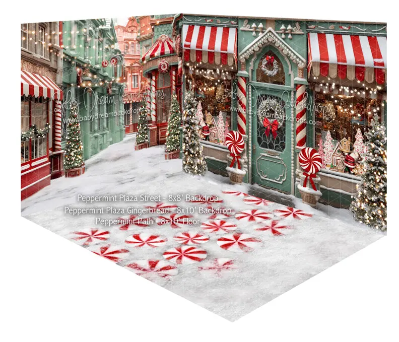 Fabric Room Peppermint Plaza Street + Peppermint Plaza Gingerbread + Peppermint Path (Ja) 1