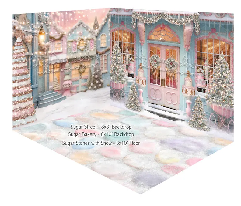 Fabric Room Sugar Street And Sugar Bakery And Sugar Stones With Snow (Ja) 1