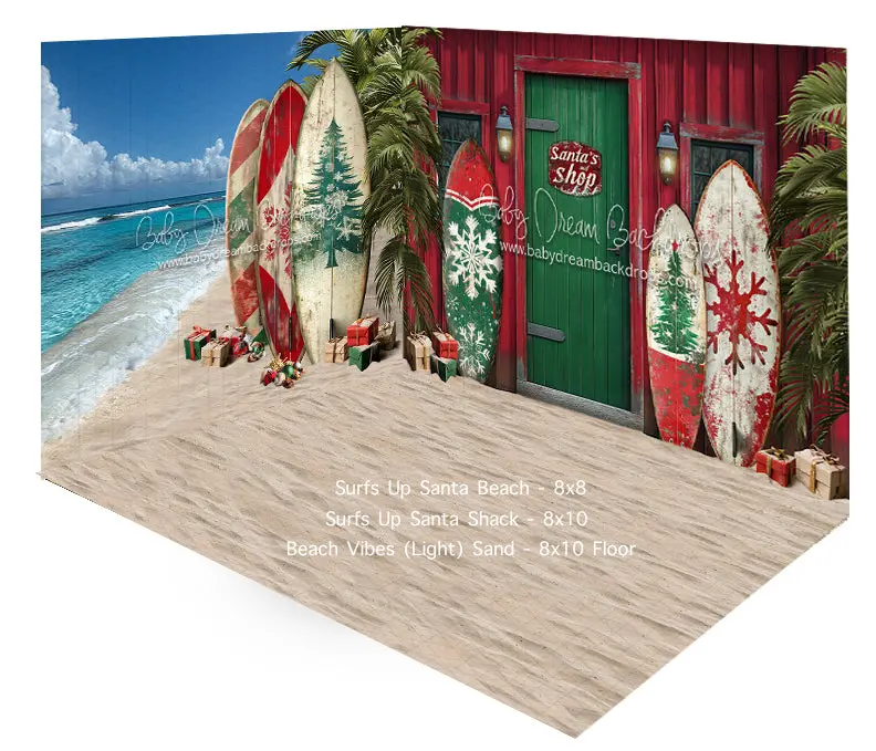 Fabric Room Surfs Up Santa Beach + Shack + Beach Vibes (Light) Sand 1