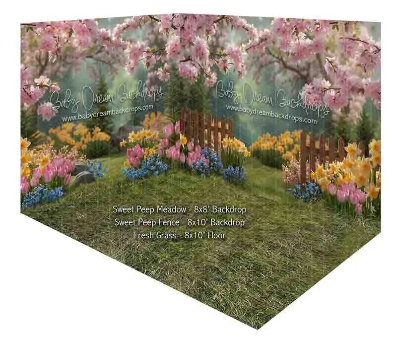 Fabric Room Sweet Peep Meadow + Sweet Peep Fence + Fresh Grass 1