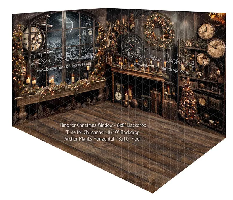 Fabric Room Time For Christmas Window + Time For Christmas + Archer Planks Horizontal (Ja) 1