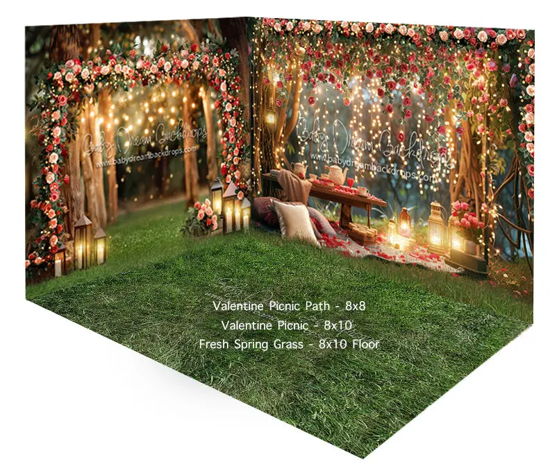 Fabric Room Valentine Picnic Path + Picnic + Fresh Spring Grass 1