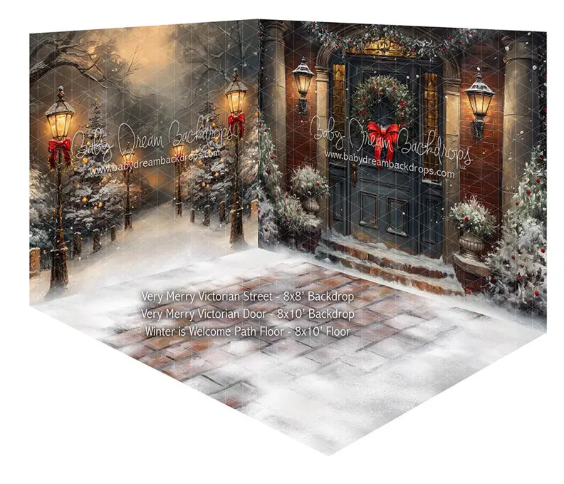 Fabric Room Very Merry Victorian Street + Very Merry Victorian Door + Winter Is Welcome Path Floor 1