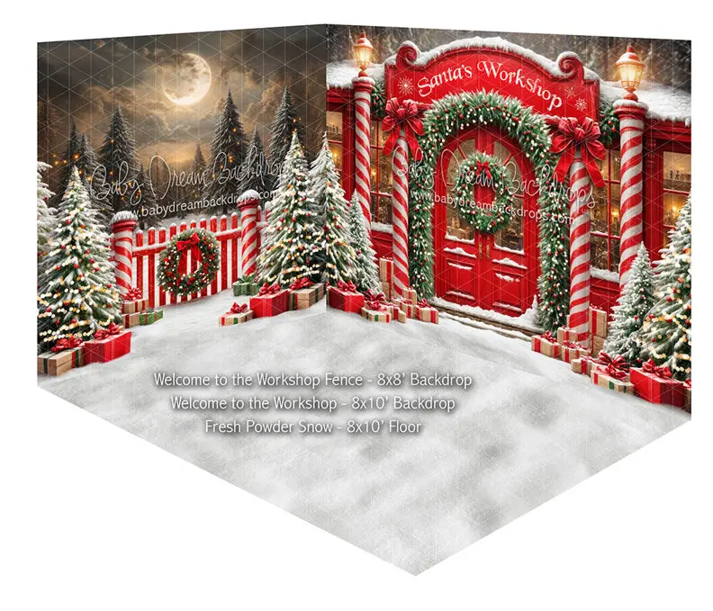 Fabric Room Welcome To The Workshop Fence + Welcome To The Workshop + Fresh Powder Snow 1