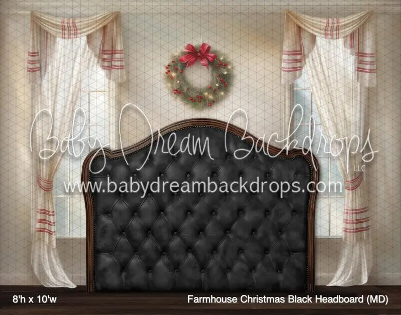 Farmhouse Christmas Black Headboard (Md) 1