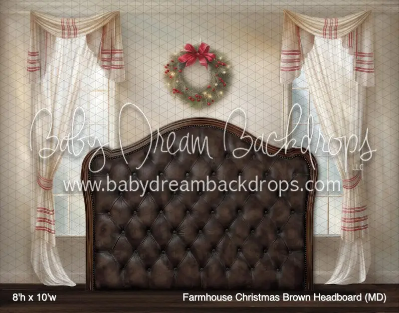 Farmhouse Christmas Brown Headboard (Md) 1