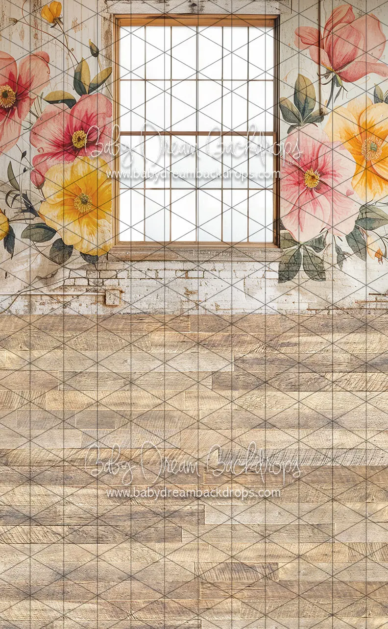 Floral Brick Window Sweep Texture (JA)