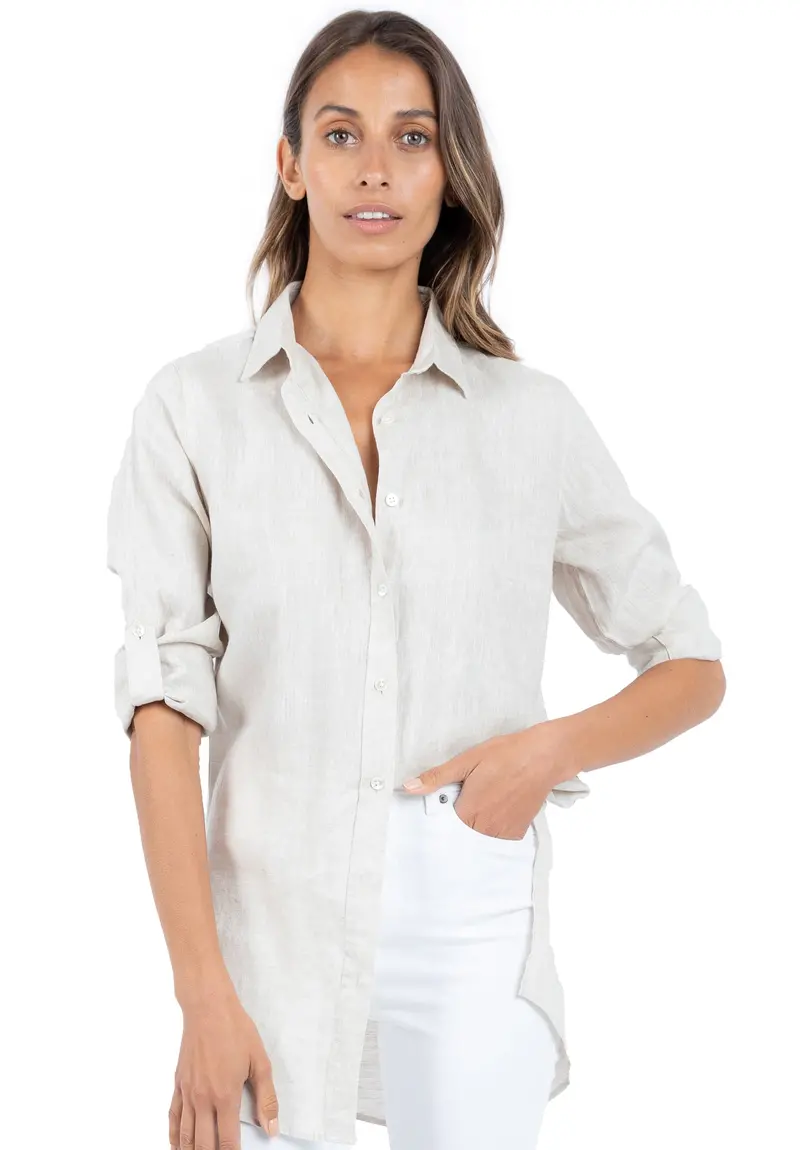 Gaia Sand Relaxed Linen Tunic 1