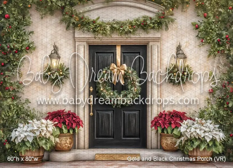 Gold And Black Christmas Porch (Vr) 1