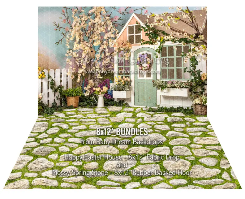 Happy Easter House And Mossy Spring Stone Floor Bundle 1