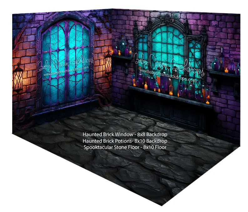 Haunted Brick Window + Haunted Brick Potions + Spooktacular Stone Floor 1
