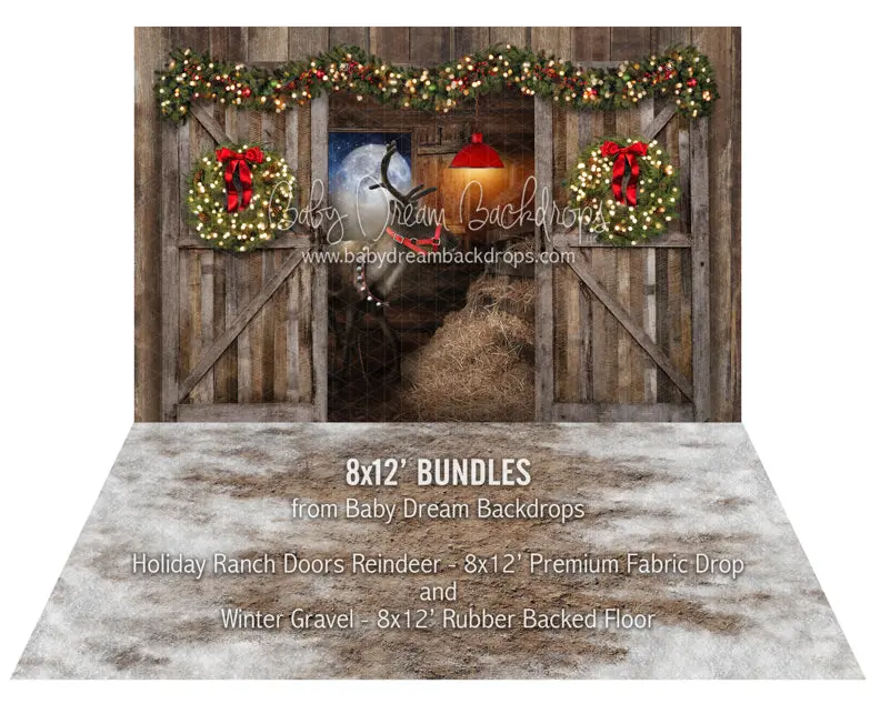 Holiday Ranch Doors Reindeer And Winter Gravel Bundle 1