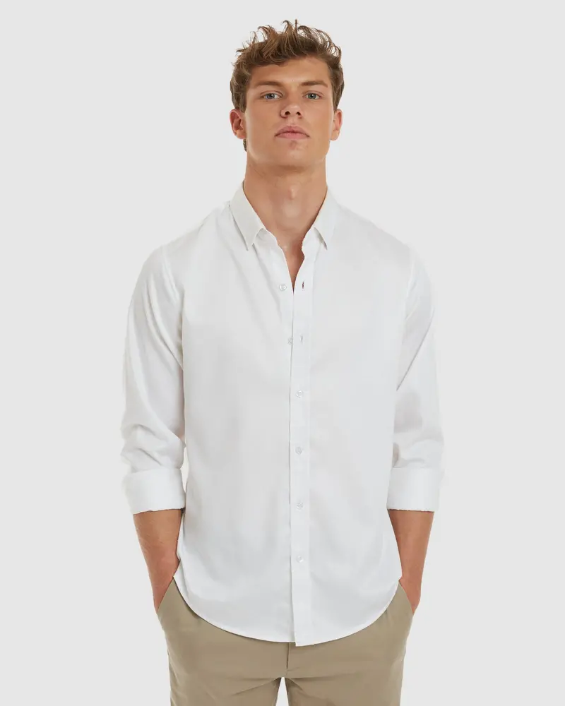 London-Slim Formal White Non Iron Cotton Shirt 1
