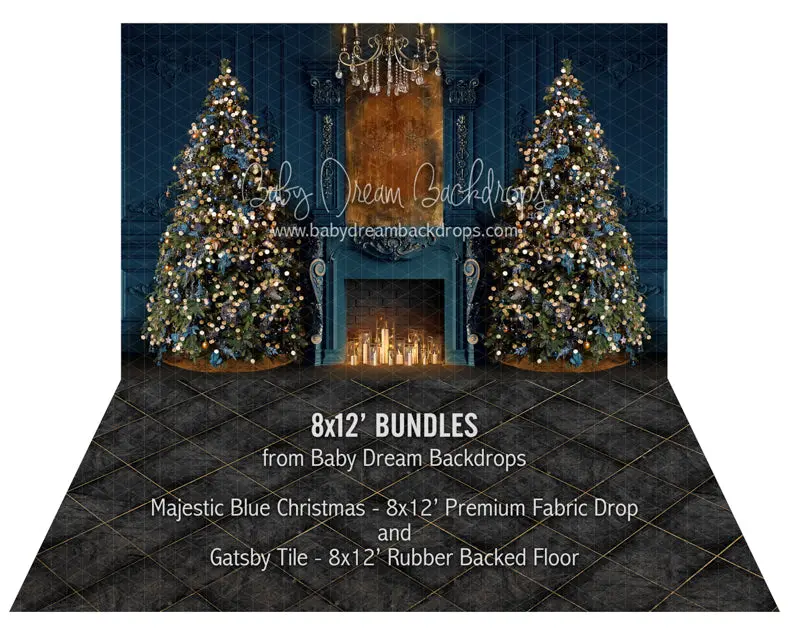 Majestic Blue Christmas And Gatsby Tile Bundle 1