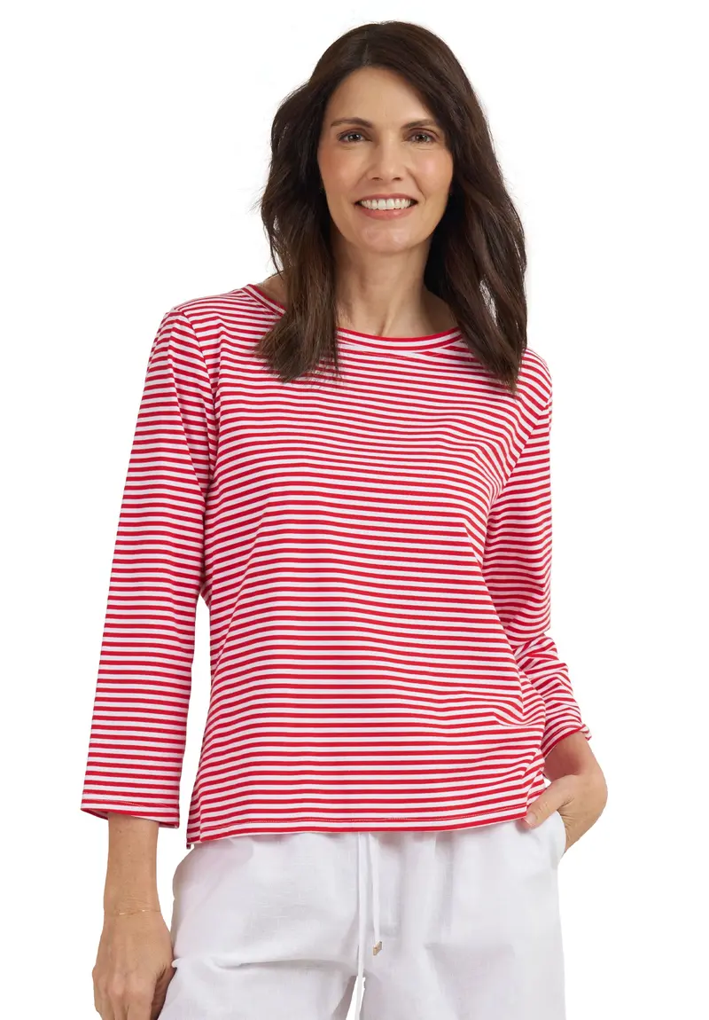 Marina Red Stripes - Long Sleeve T-Shirt 1