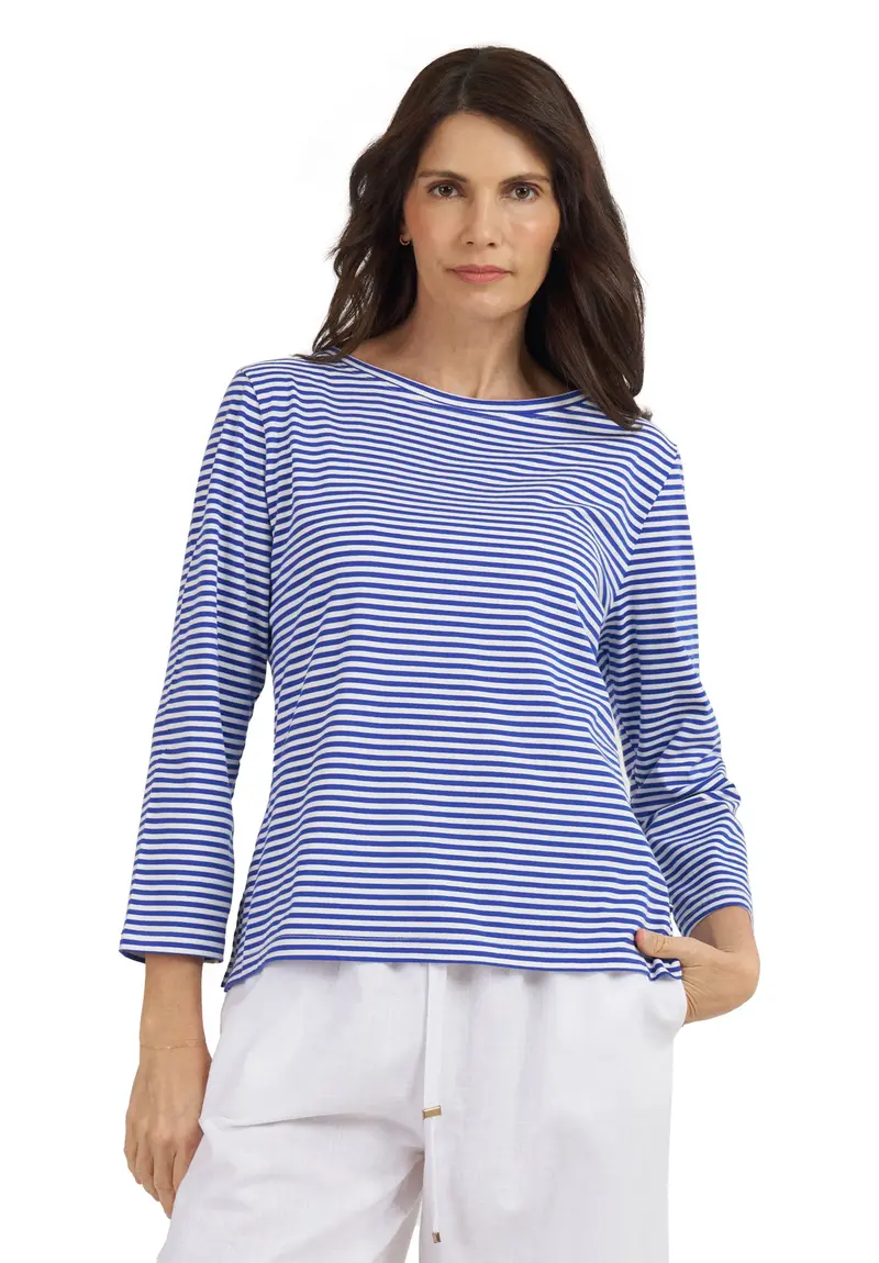 Marina Royal Blue Stripes - Long Sleeve T-Shirt 1