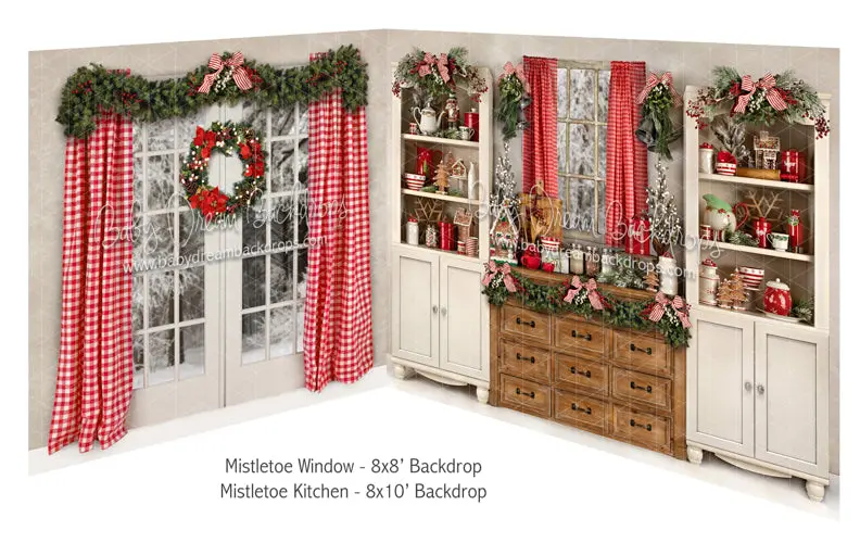 Mistletoe Window And Mistletoe Kitchen Bundle 1