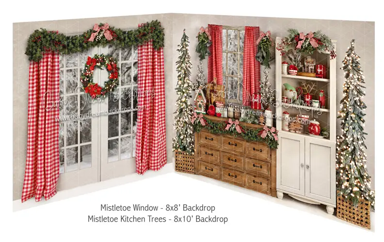 Mistletoe Window And Mistletoe Kitchen Trees Bundle 1