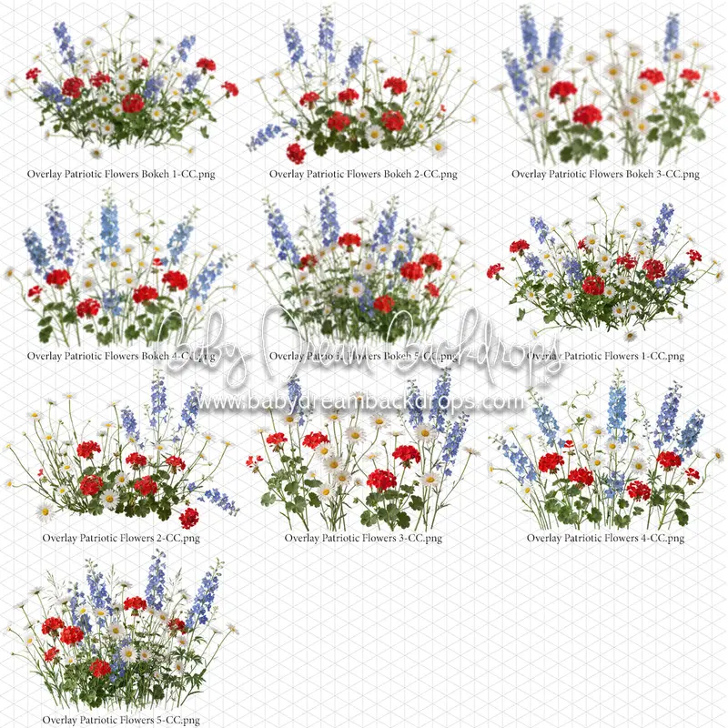 Overlays Patriotic Flowers 1