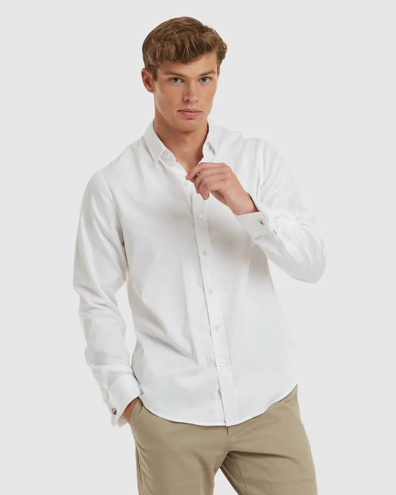Paris-Casual Formal White Non Iron Cotton Shirt With French Cuffs 1