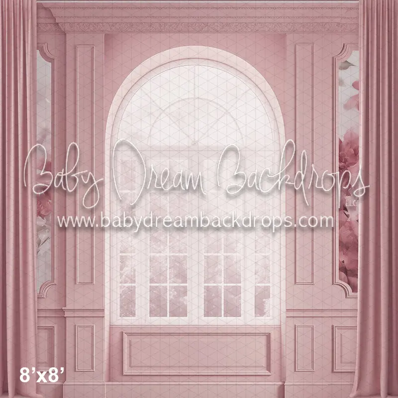 Pink Floral Wainscoting Window (Az) 1