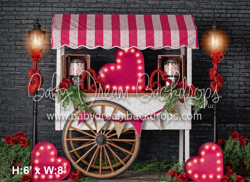 Pink Valentine Candy Cart 1