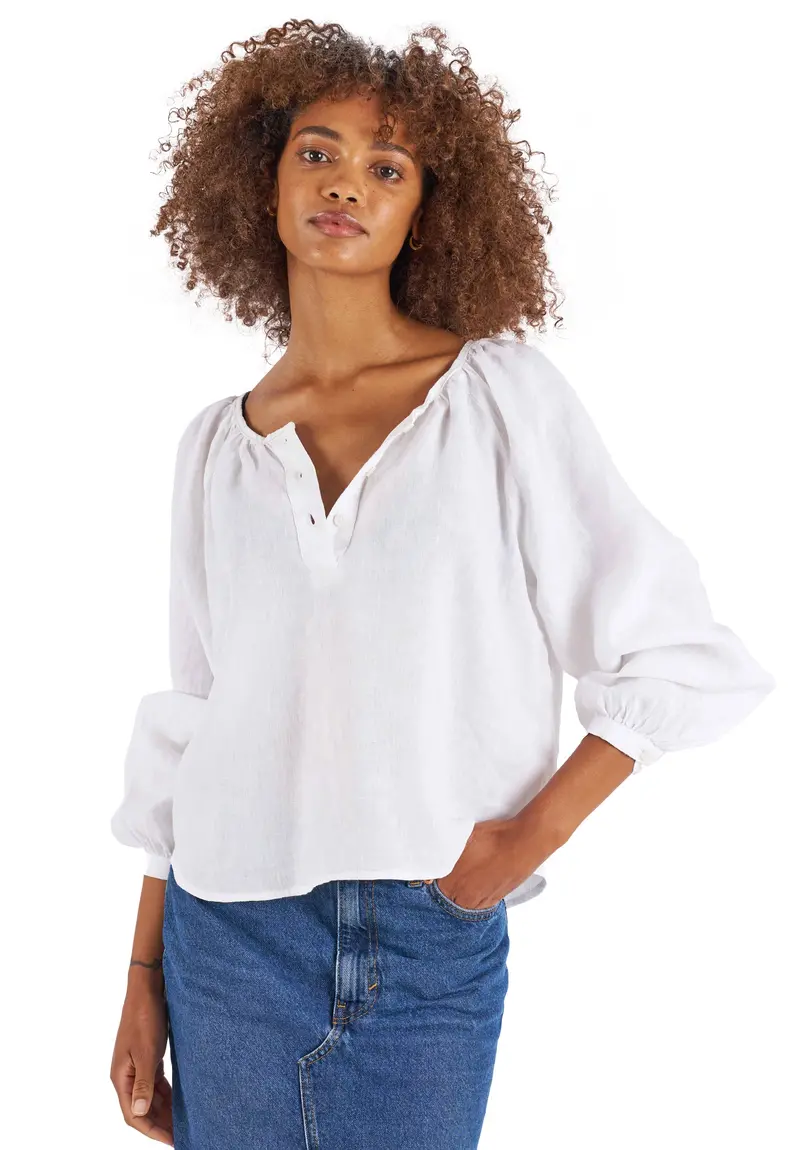 Poem White Peasant Linen Blouse 1