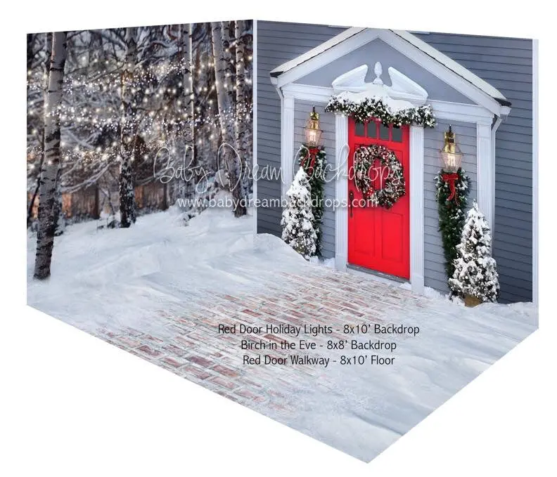 Red Door Holiday Lights And Birch In The Eve Fabric Room 1