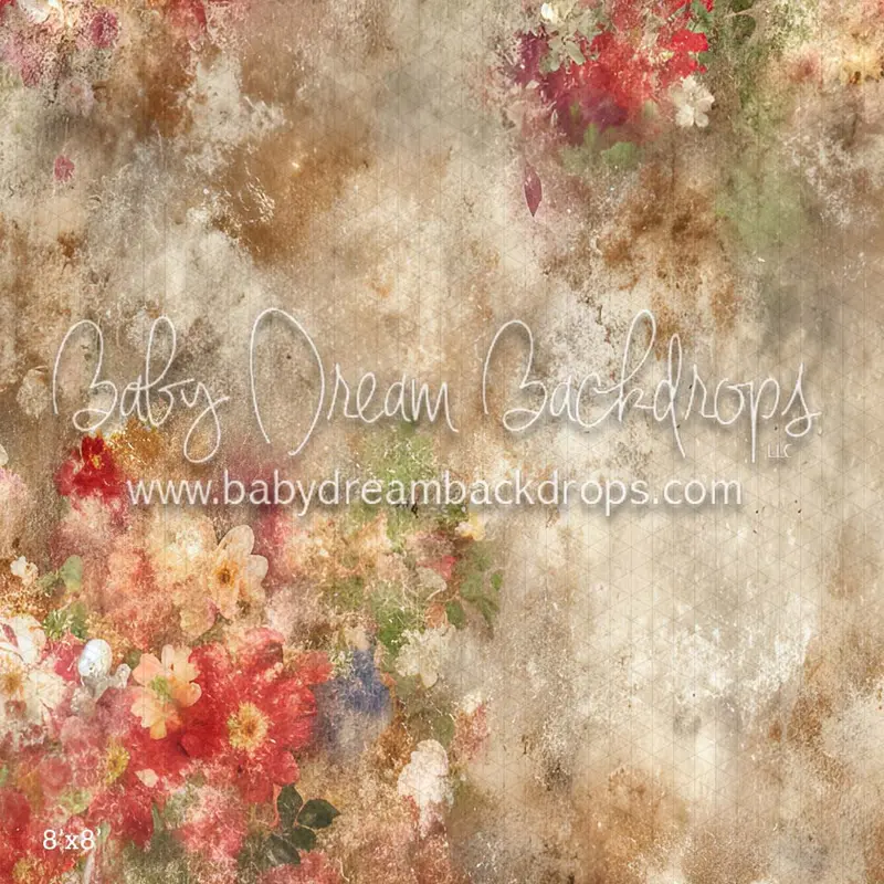 Red Grunge Florals Floor (Cm) 1