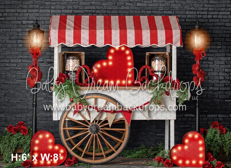 Red Valentine Candy Cart 1