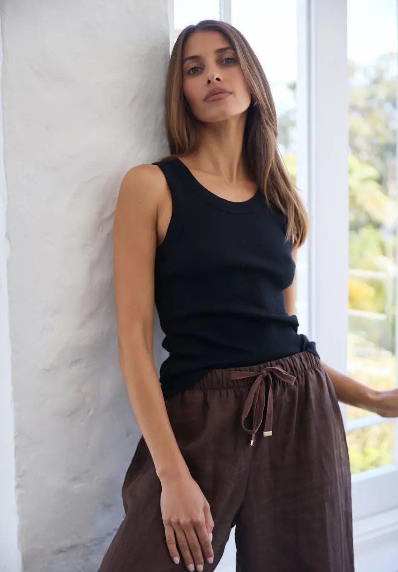 Ribella Tank Black Cotton Top 1