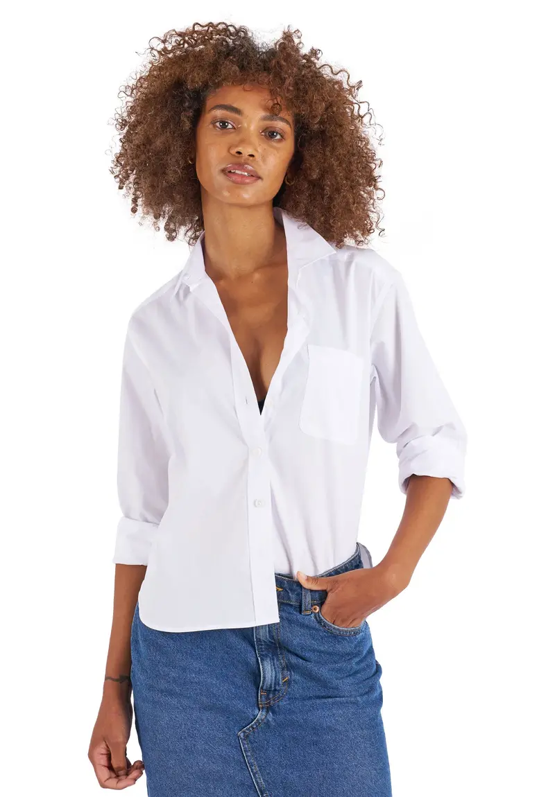Rita White Boxy Fit Cotton Shirt 1
