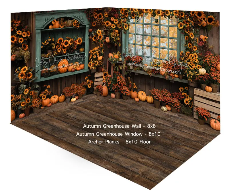 Room Autumn Greenhouse Wall + Window + Archer Planks 1