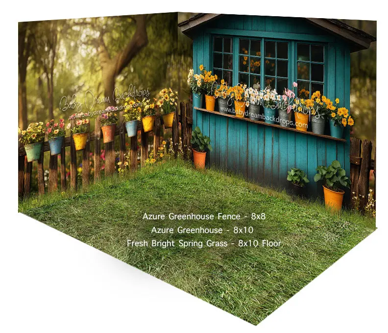 Room Azure Greenhouse Fence + Azure Greenhouse + Fresh Bright Spring Grass 1